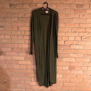 Mossimo Olive green crochet long cardigan